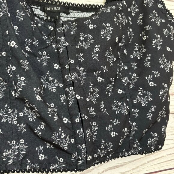 🦃‎ Forever 21 Front Closure Corset Floral Print Medium - Picture 3 of 6